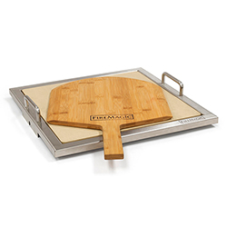 Pizza Stone Kit with Wooden Pizza Peel - Fire Magic