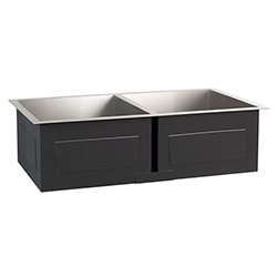 Fire Magic Stainless Steel Double Under Mount Sink and Stainless Steel FaucetFaucet