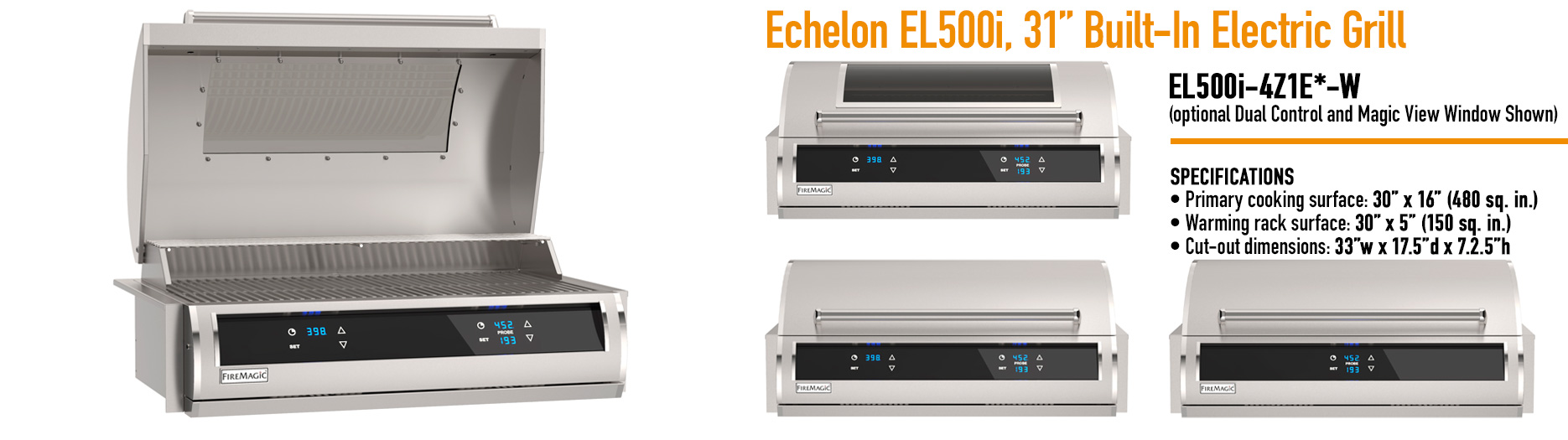 Fire Magic Echelon Diamond Series EL500 Built-In Electric Grill
